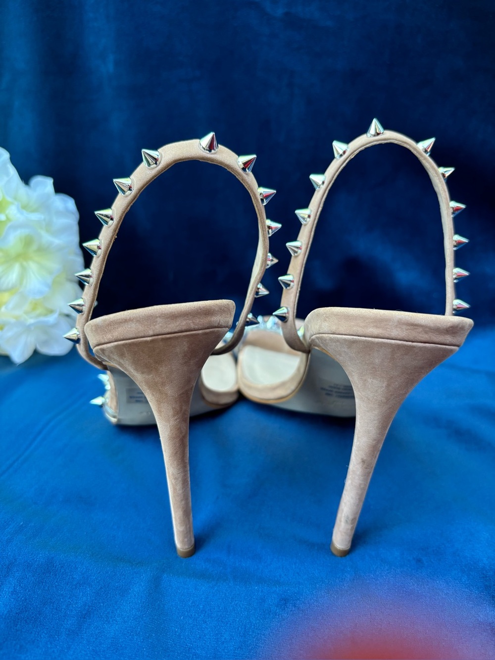 Steve Madden Tan Studded Slingback Heels - Picture 6 of 8